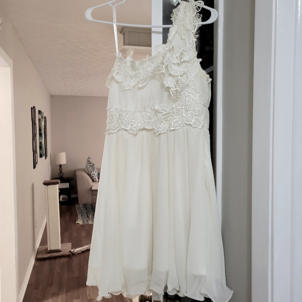 As U Wish Knee Length One Shoulder Formal Dress